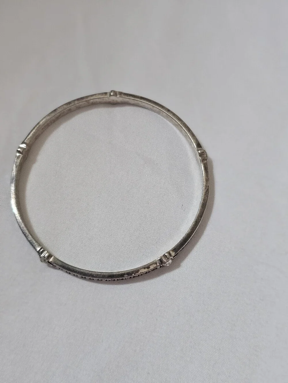 Brighton Silver Tone Dark Crystal Star Celestial Slip-On Bangle Bracelet